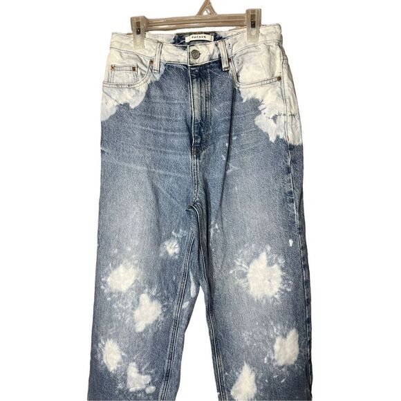 PacSun Womens 90s Boyfriend Jeans Blue Wash Bleach Spots High Waist Size 27 - Picture 2 of 9
